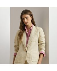 Ralph Lauren - Blazer De Sarga De Mezcla De Lino - Lyst