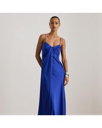 Ralph Lauren - Twist-Front Charmeuse Sleeveless Gown - Lyst