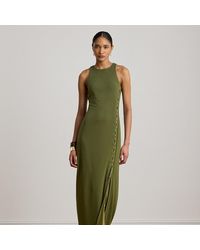 Ralph Lauren - Lace-Up Jersey Sleeveless Gown - Lyst