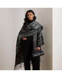 Ralph Lauren - Ralph Lauren Logo & Belting-Motif Jacquard Ruana - Lyst