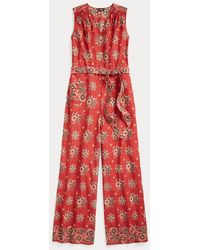 RRL - Floral-print Cotton Sleeveless Jumpsuit - Lyst