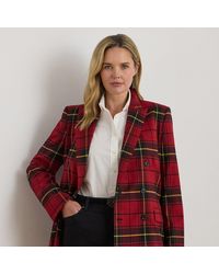 Ralph Lauren - Ralph Lauren Plaid Double-Breasted Wool-Blend Blazer - Lyst