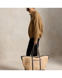 Polo Ralph Lauren - Large Canvas Leather-Trim Shopper Tote - Lyst