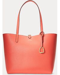 Ralph Lauren Print Faux-leather Reversible Tote - Red