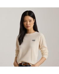 Ralph Lauren - Ralph Lauren Embroidered Cashmere Crewneck Sweater - Lyst