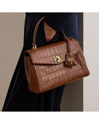 Ralph Lauren - Croc-Embossed Small Farrah Soft Satchel - Lyst