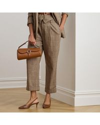 Ralph Lauren - Cropped Glen Plaid Geplooide Broek - Lyst