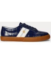 Ralph Lauren - Janson Ii Croc-Embossed Leather Sneaker - Lyst