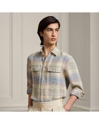Ralph Lauren - Plaid Linen Shirt - Lyst