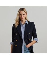 Ralph Lauren - Zweireihiger Blazer Aus Wollkrepp - Lyst