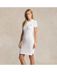 Ralph Lauren - Logo-embroidered Polo-collar Cotton Midi Dress X - Lyst