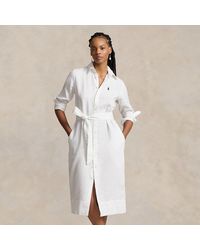 Polo Ralph Lauren - Hemdkleid aus Leinen mit Gürtel - Lyst