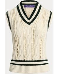 Ralph Lauren - Seiden-Cricket-Pullunder Mit Zopfmuster - Lyst