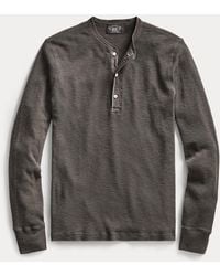 RRL - Waffle-Knit Cotton Henley - Lyst