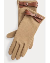 Ralph Lauren - Ralph Lauren Sheepskin-Trim Wool-Blend Tech Gloves - Lyst