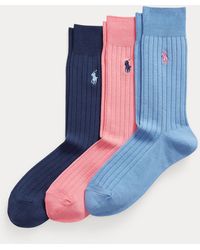 Polo Ralph Lauren - 3-Pack Geribbelde Sokken Van Katoenmix - Lyst