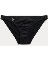 Polo Ralph Lauren Hipster-Bikinihose aus Jersey mit Logo - Schwarz