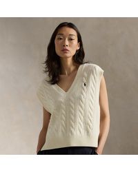 Polo Ralph Lauren - Woll-Kaschmir-Pullunder Mit Zopfmuster - Lyst