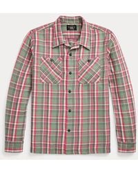 RRL - Plaid Twill Camp Shirt - Lyst