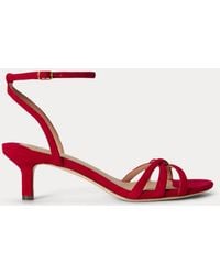 Ralph Lauren - Kendyl Kitten-Heel Suede Sandal - Lyst