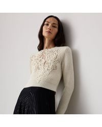 Ralph Lauren - Embroidered Cashmere Cropped Jumper - Lyst
