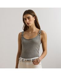 Ralph Lauren - Ring-Trim Metallic Jumper Tank Top - Lyst