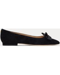 Ralph Lauren - Londyn Bow-Trim Suede Ballet Flat - Lyst