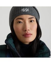 Ralph Lauren - Embroidered-Logo Ribbed Cashmere Beanie - Lyst