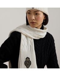 Ralph Lauren - Ralph Lauren Crest-Patch Cable-Knit Scarf - Lyst