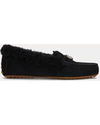 Ralph Lauren - Barnsbury Shearling-trim Suede Driver - Lyst