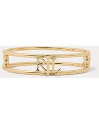 Ralph Lauren - Gold-plated Logo Hinge Bangle - Lyst