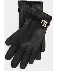 Ralph Lauren - Logo-Trim Sheepskin Tech Gloves - Lyst