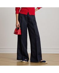 Ralph Lauren - Linen-Blend Twill Wide-Leg Trousers - Lyst