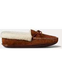 Ralph Lauren - Yarmond Shearling-Lined Suede Slipper - Lyst