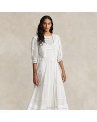 Polo Ralph Lauren - Lace-trim Cotton Voile Dress - Lyst