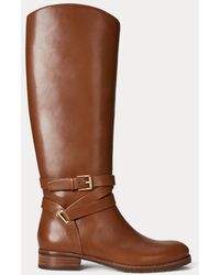 Ralph Lauren - Stivali alti Collins in vitello - Lyst