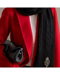 Ralph Lauren - Ralph Lauren Crest-Patch Cable-Knit Scarf - Lyst