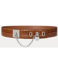 Ralph Lauren - Brede Riem Met Ketting En Hangslot - Lyst