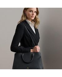 Ralph Lauren - Crosshatch Leather Large Hanna Satchel - Lyst