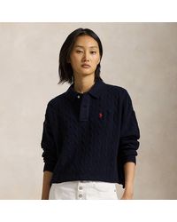 Polo Ralph Lauren - Cable Wool-cashmere Polo Shirt - Lyst