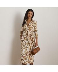 Ralph Lauren - Belting-Print Twill Shirtdress - Lyst