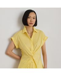 Ralph Lauren - Twist-Front Cotton Short-Sleeve Shirt - Lyst