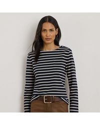 Ralph Lauren - Jersey-Oberteil Mit U-Boot-Ausschnitt - Lyst