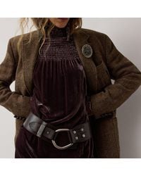 Ralph Lauren - Turn-Back Washed Leather Wide Belt - Lyst