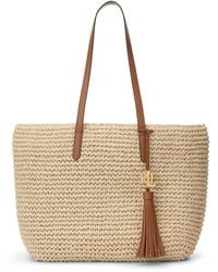 lauren ralph lauren tolton crochet straw tote