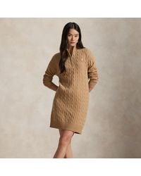 Polo Ralph Lauren - Cable Quarter-Zip Wool-Cashmere Dress - Lyst