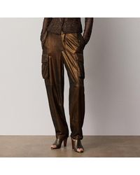 Ralph Lauren - Vaughn Metallic Lambskin Trouser - Lyst