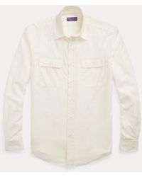 Herren Bekleidung Hemden Business Hemden Ralph Lauren Purple Label Baumwolle Smokinghemd mit Umschlagmanschetten in Weiß für Herren 