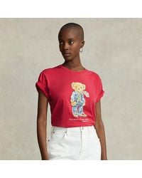 Polo Ralph Lauren - Jersey T-shirt Met Polo Bear - Lyst