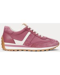 Ralph Lauren - Dani Suede & Leather Trainer - Lyst